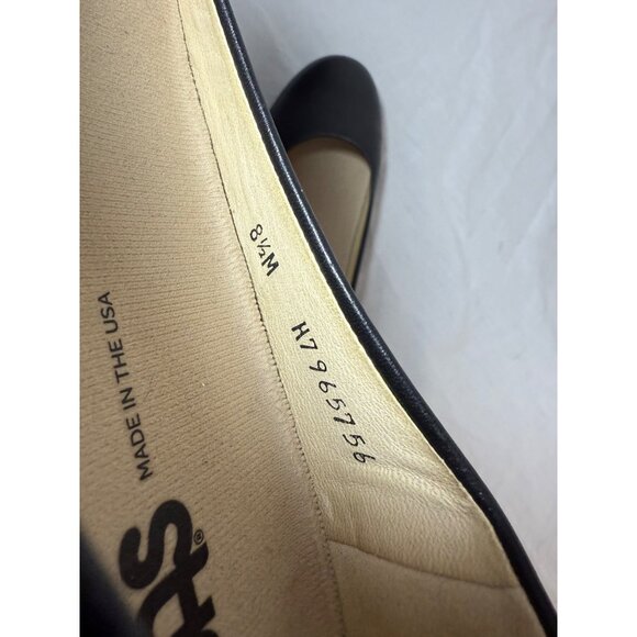 SAS Womens Black Leather Slip-On Flats Size 8M - Picture 6 of 7